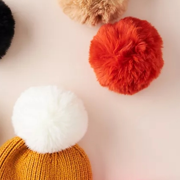 Rare! - Anthropologie Pick-a-pom Short fur Pom - reddish-orange - Picture 1 of 9